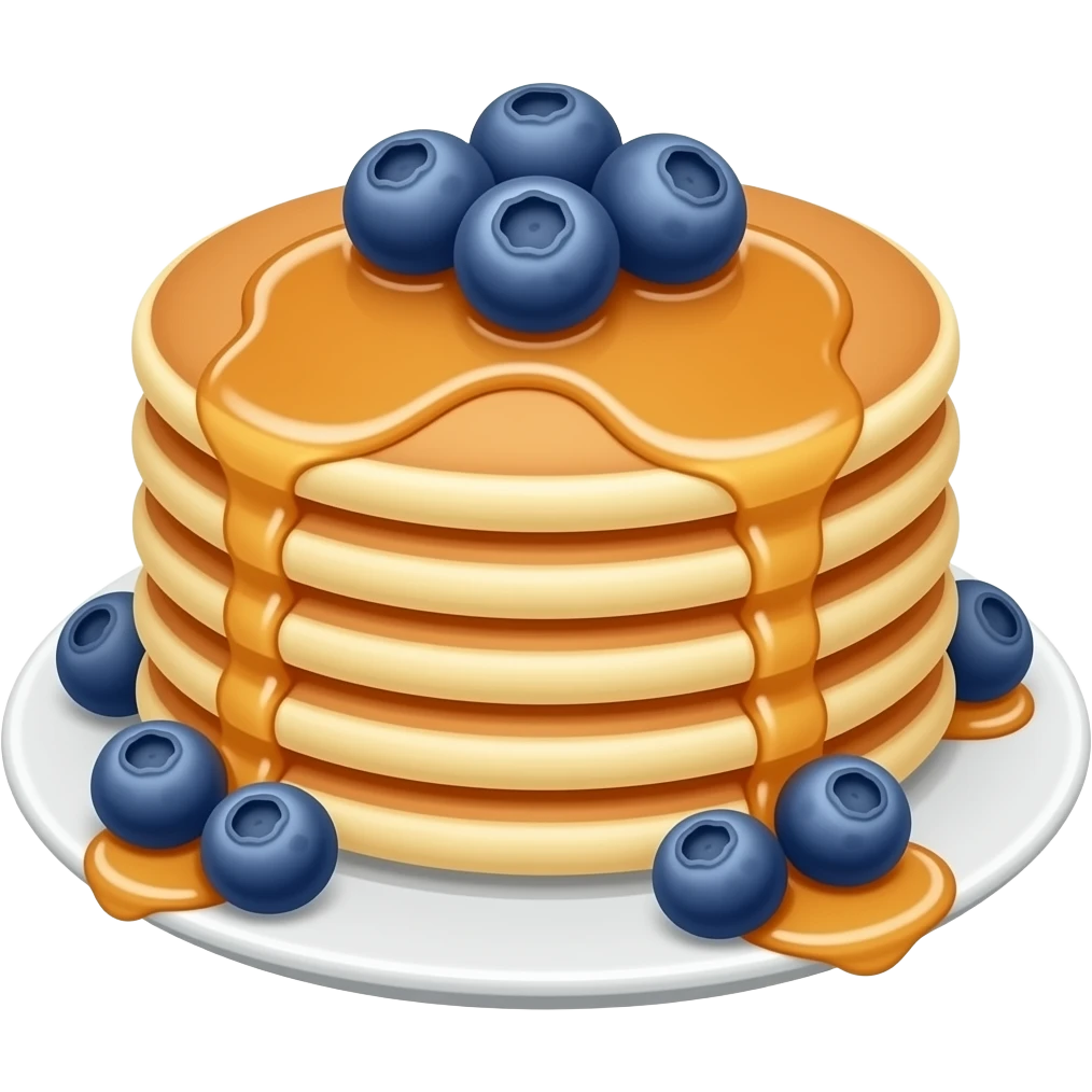 Pancakes with bluberries and maple syrup emoji