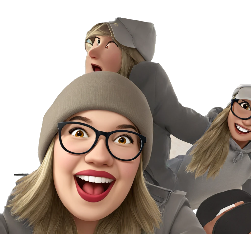 girls having fun with hats emoji