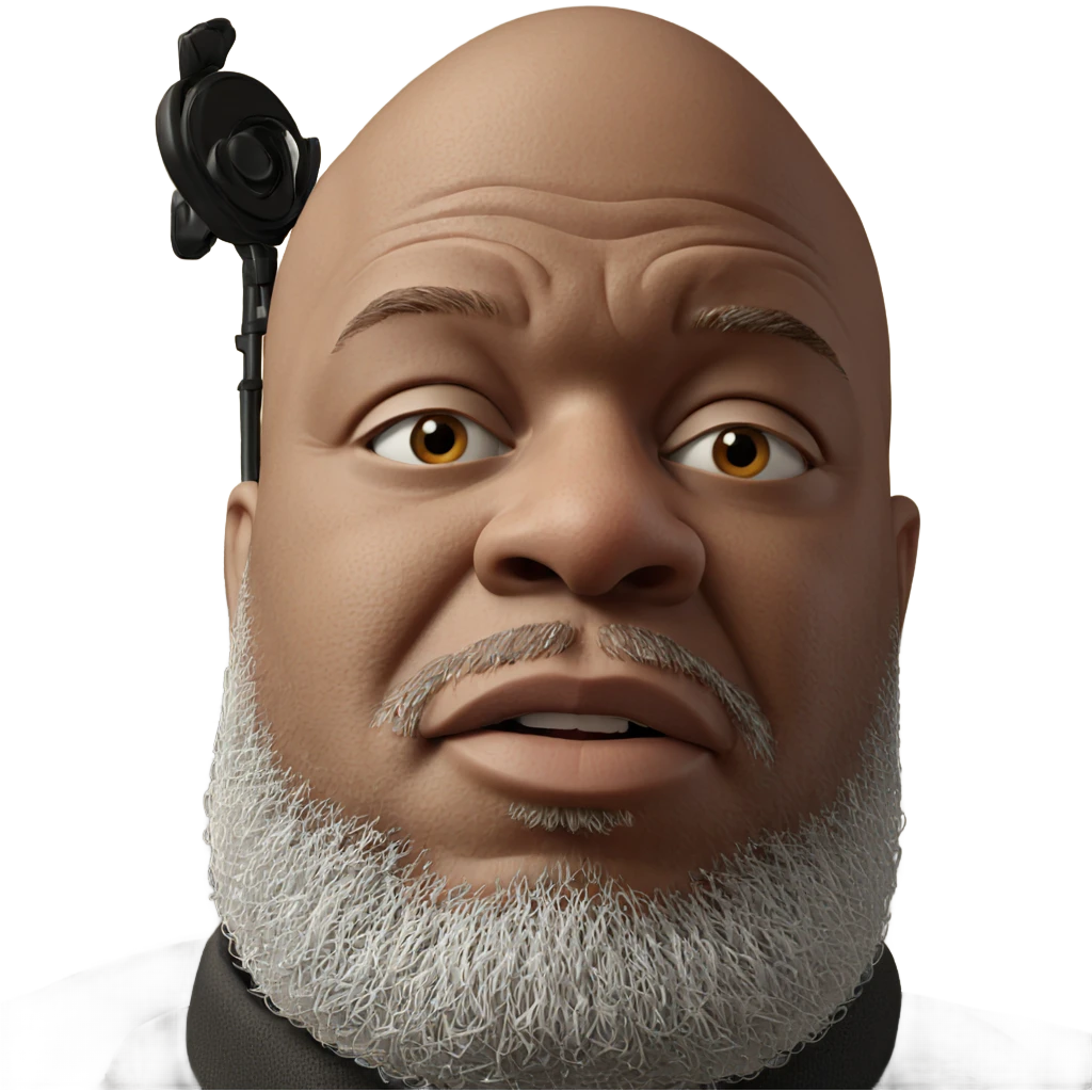 bald man with beard portrait emoji