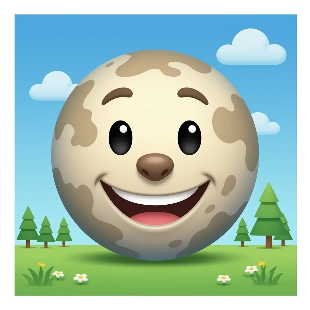 planet pluto happy smiling emoji