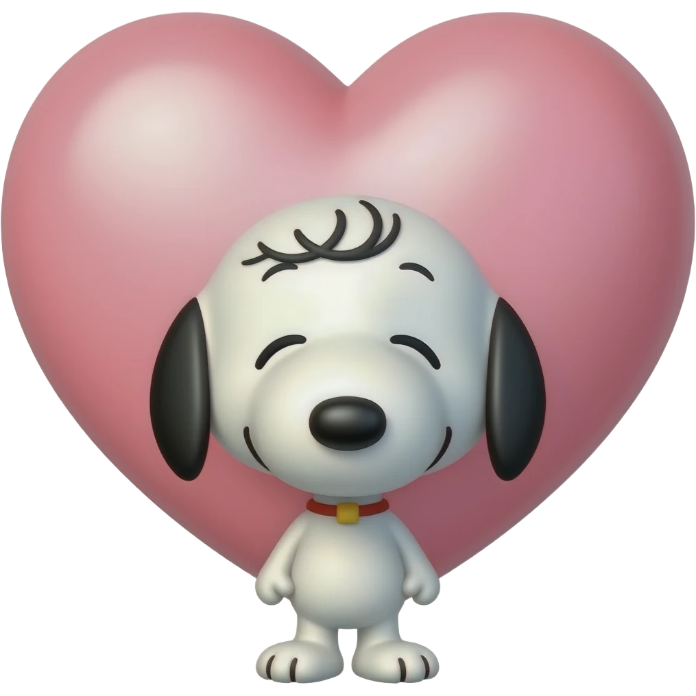 Extra Smallest Snoopy with a cute large Easter heart up above his head, not touching him at all emoji