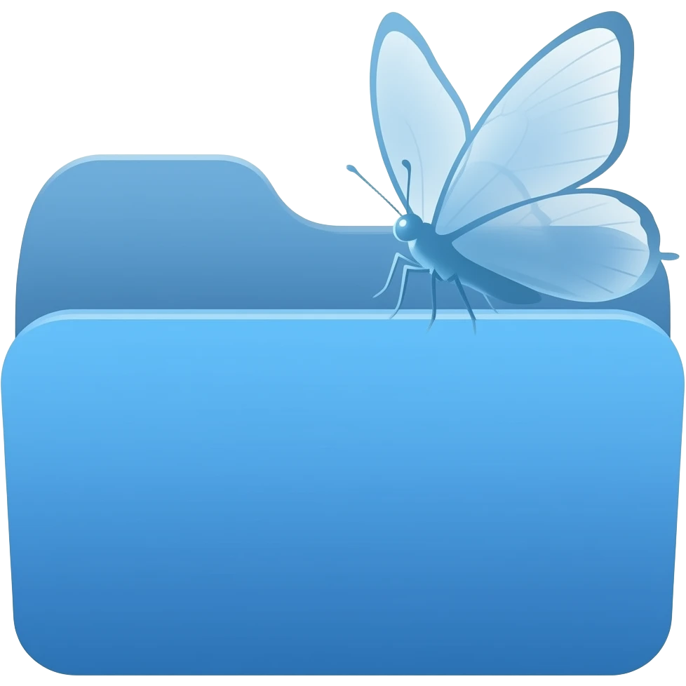 blue macbook folder icon with butterfly emoji