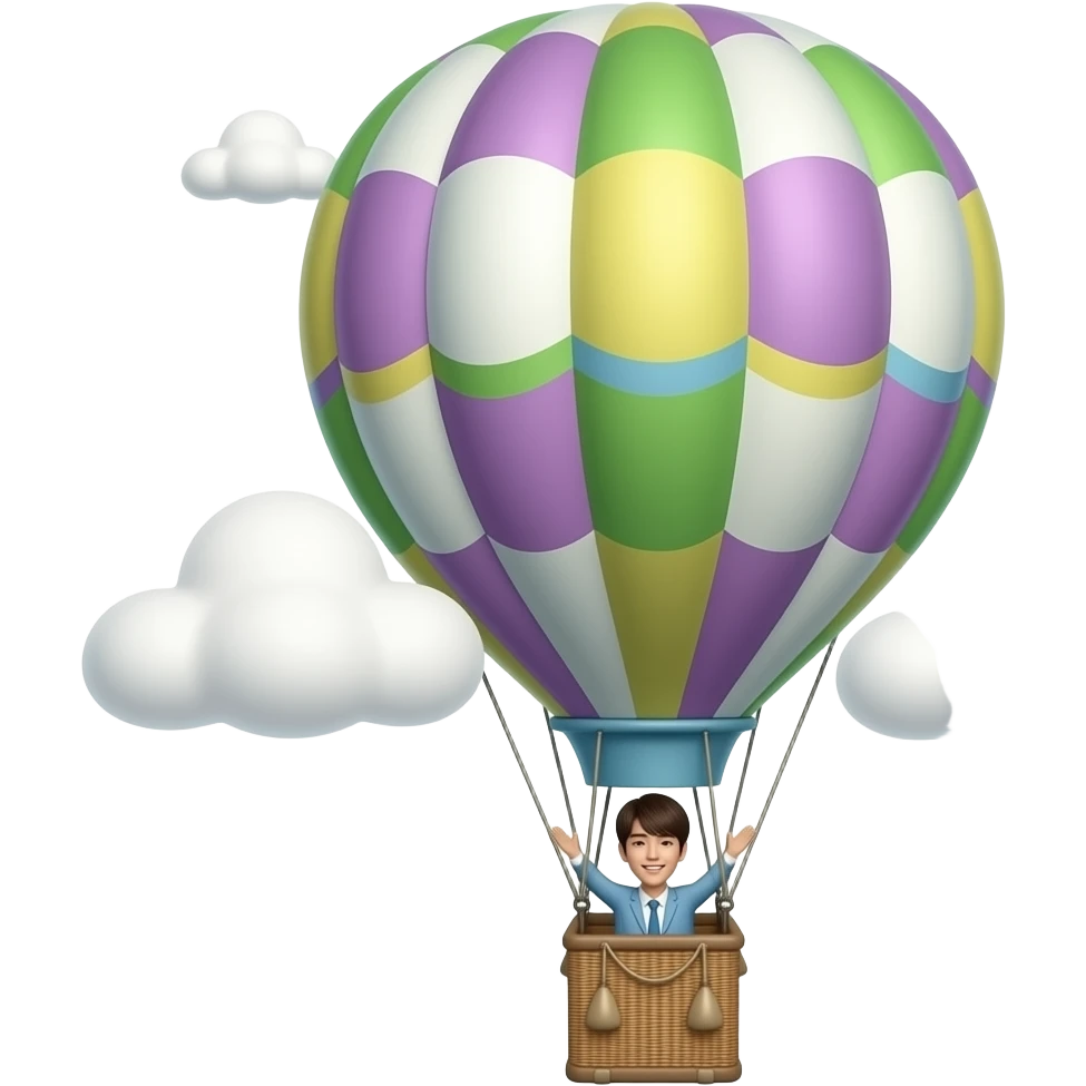 Bts num balão de ar quente emoji