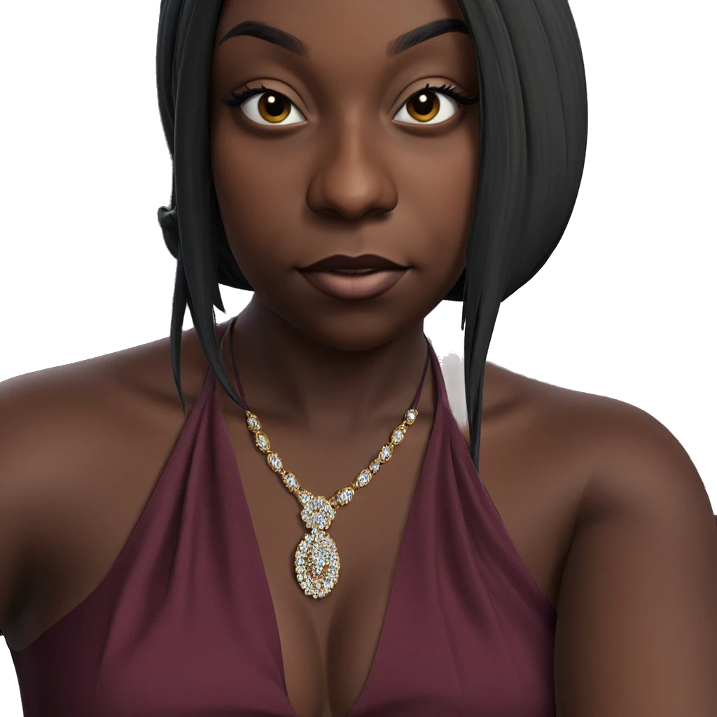 dark-skinned girl in elegant dress emoji