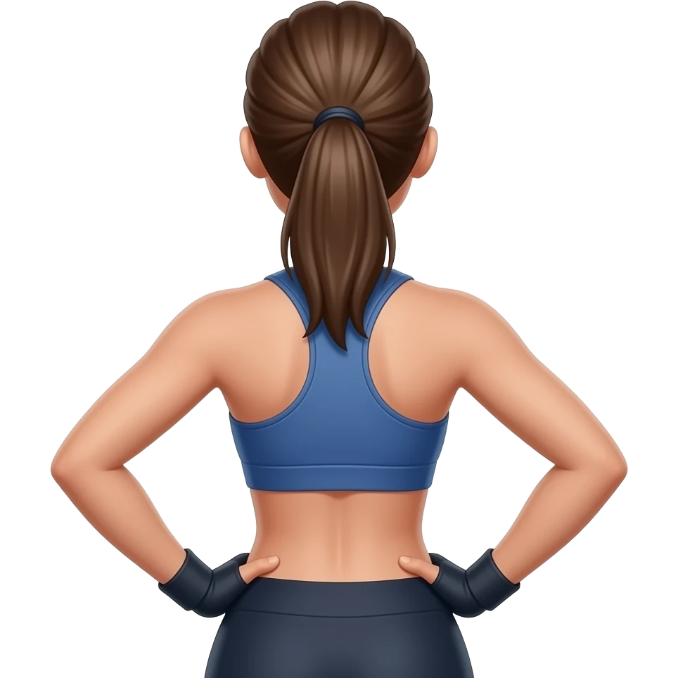 the girl's athletic back and hands emoji