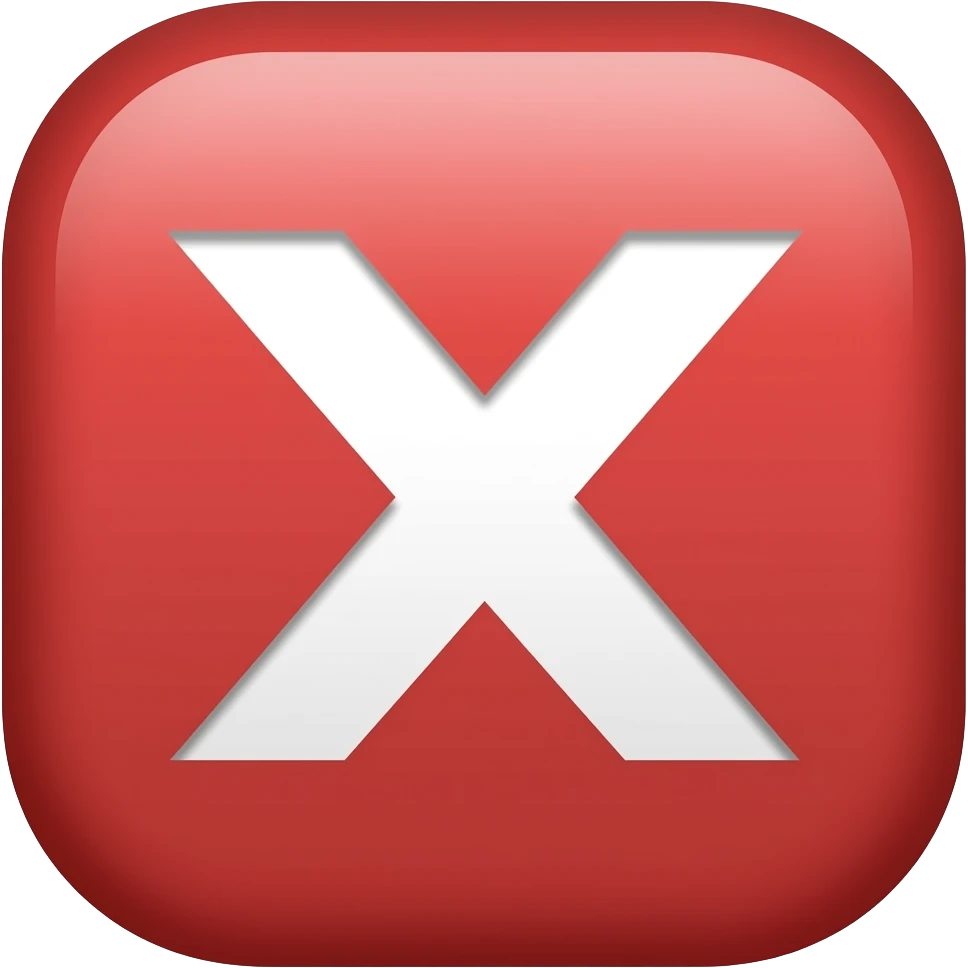 red checkmark emoji with white X emoji