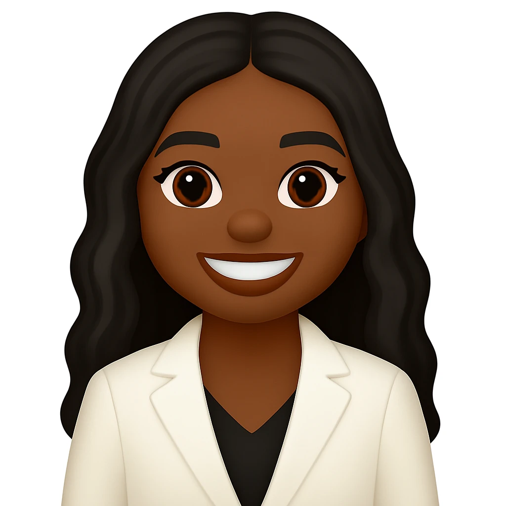 turn the second man in emoji style of the 1st image, match the facial features and match dressing style of the 2nd image, she is wearing white suit emoji