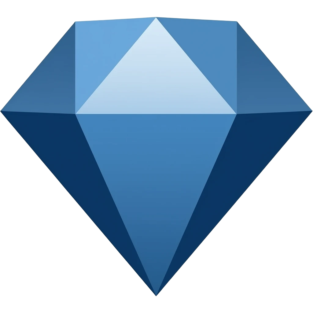 Mak a ♦ with dark blue shades and blue emoji