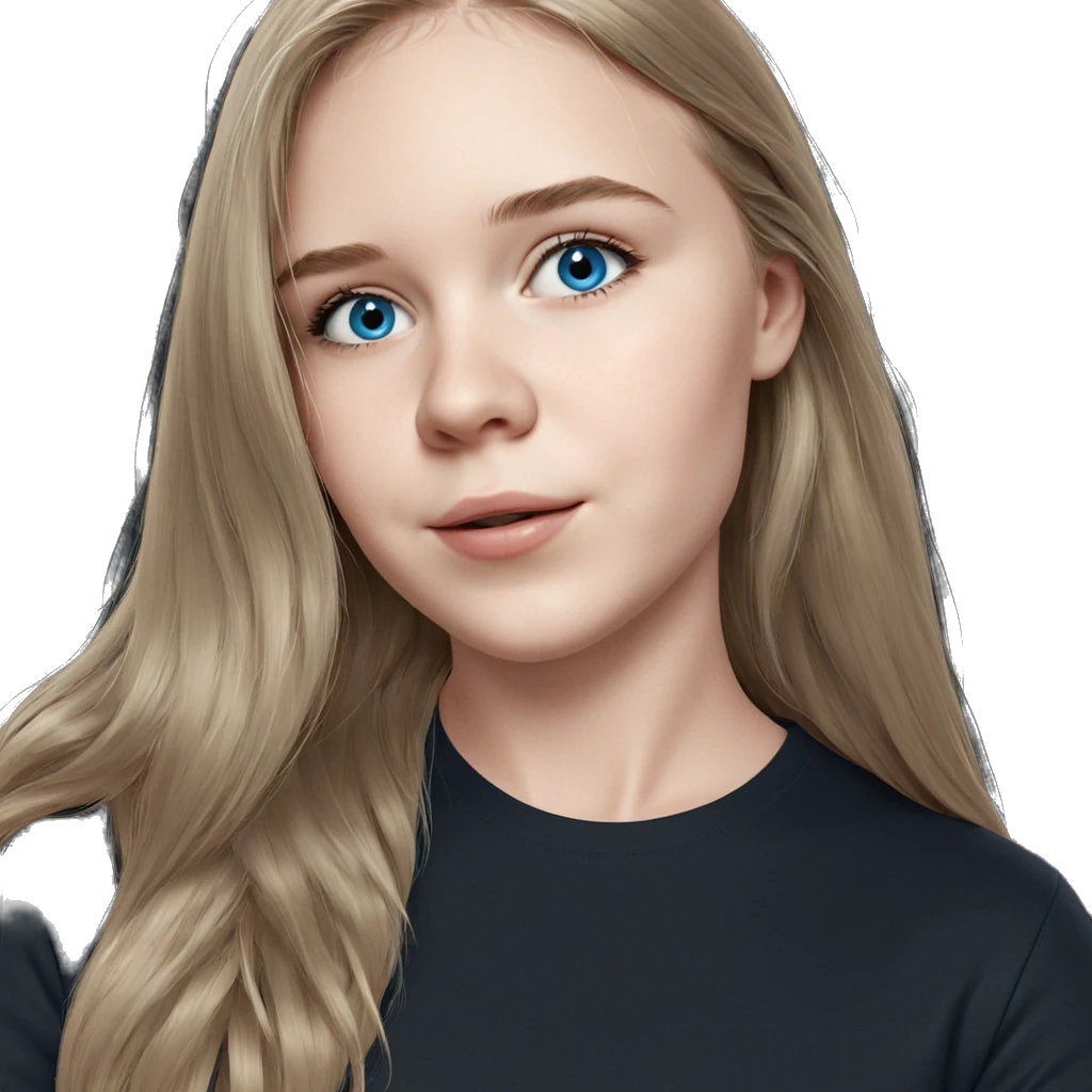 smiling girl with blue eyes emoji