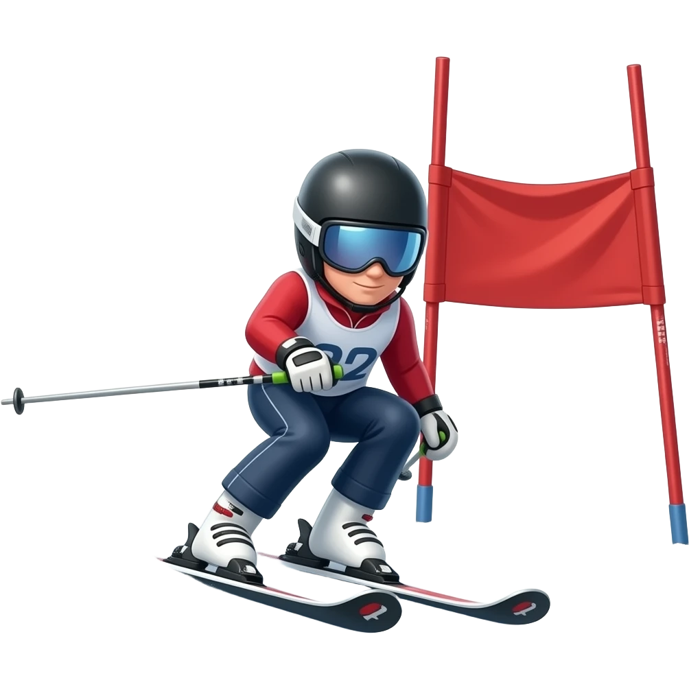 ski racer carving around a gate emoji