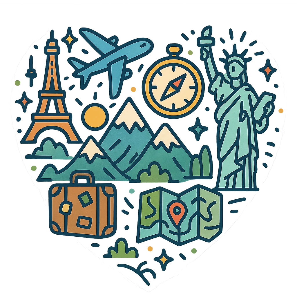 heart with a travel and adventure theme emoji