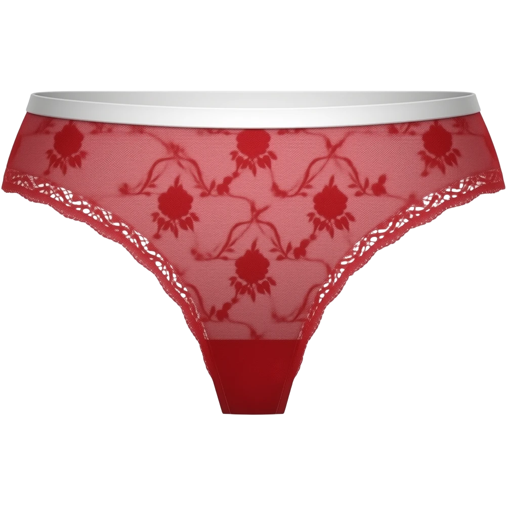 Red lace women’s thong panties emoji