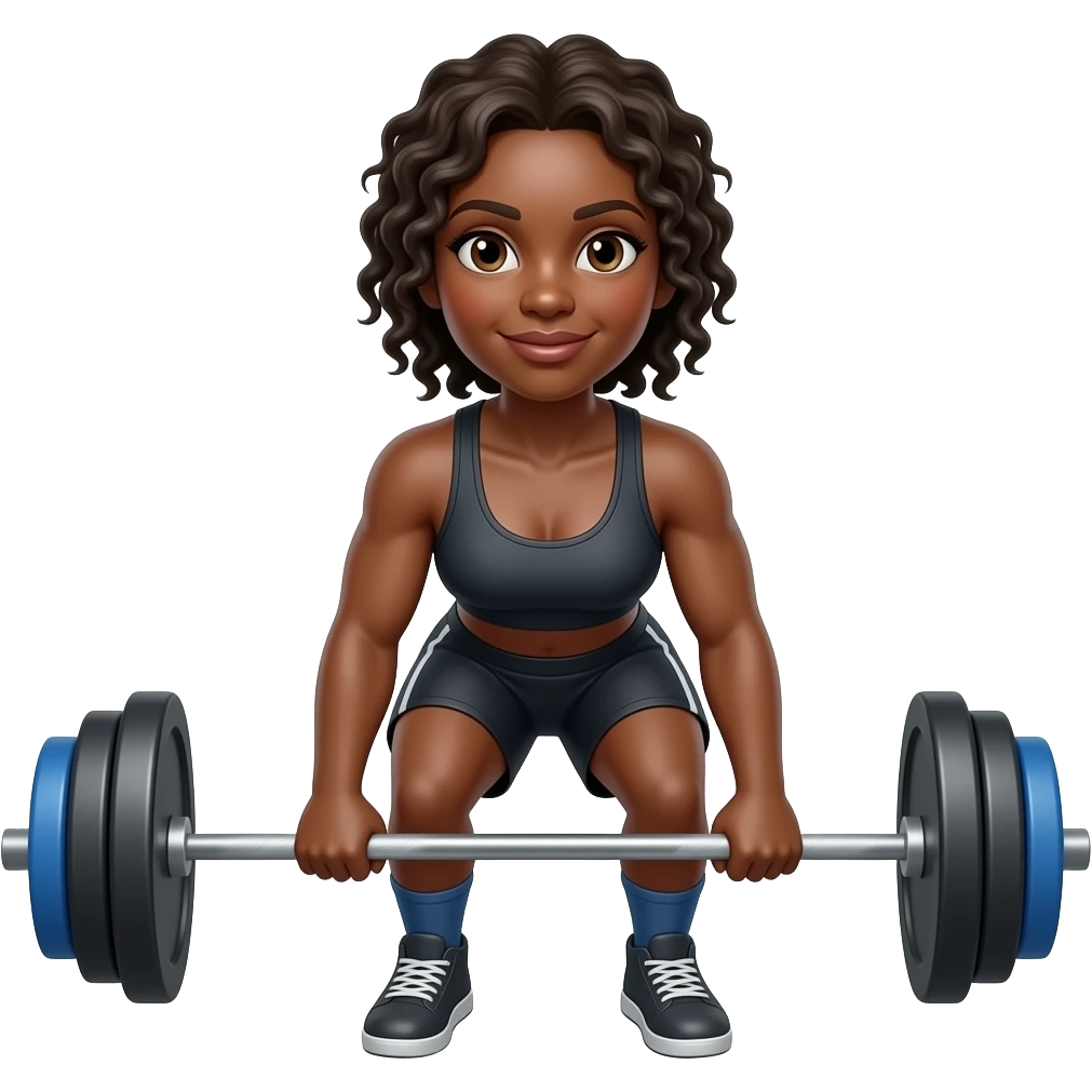 Black woman deadlifting emoji emoji