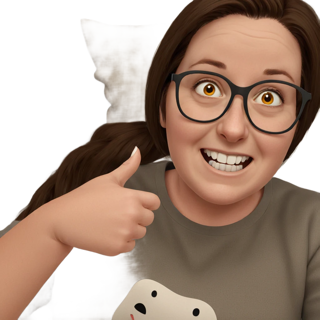 smiling girl in horror theme emoji