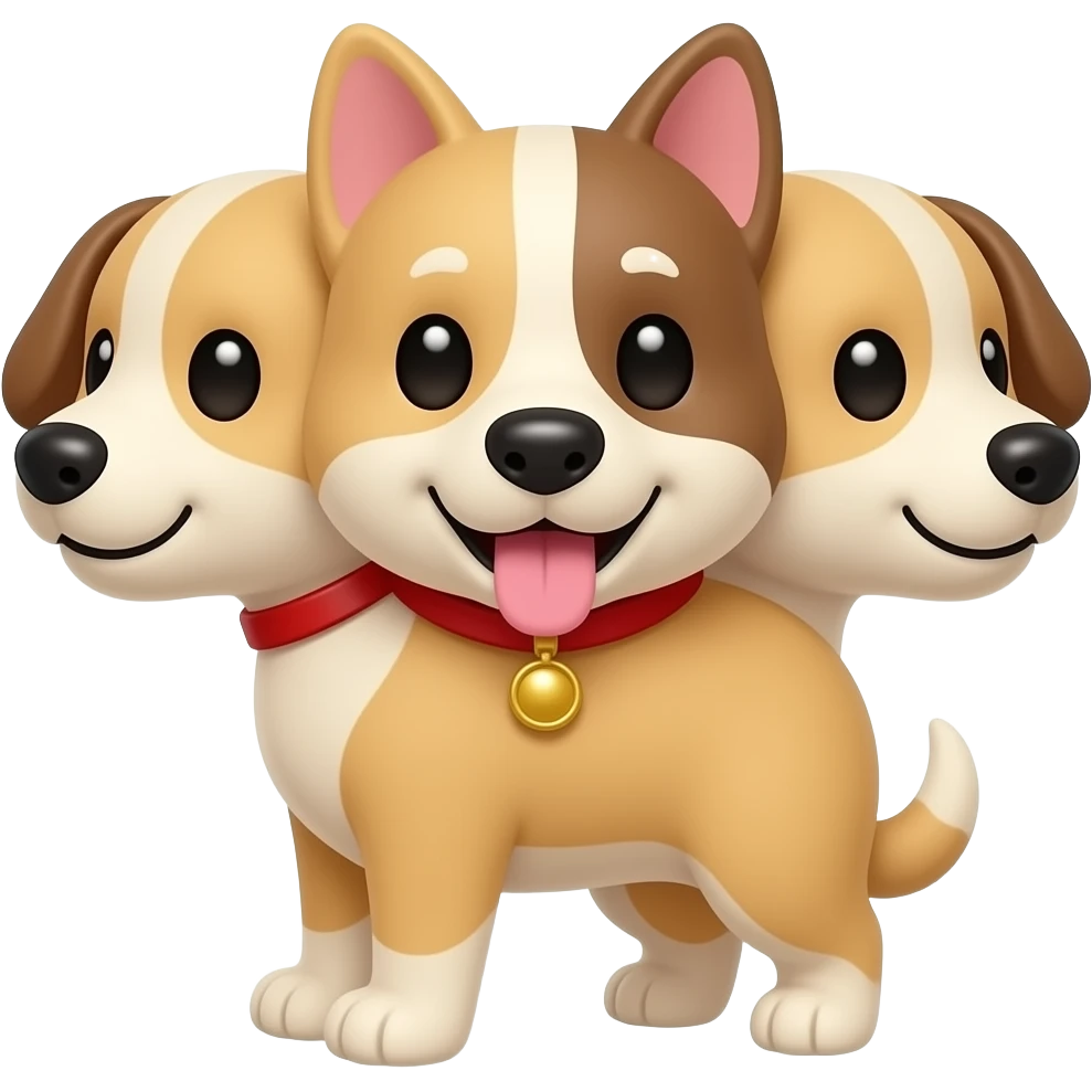 cute three headed dog emoji