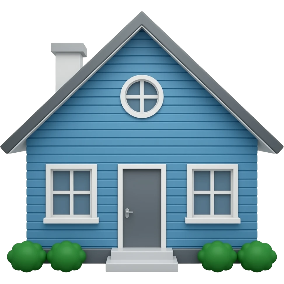 a House Emoji in blue grey emoji