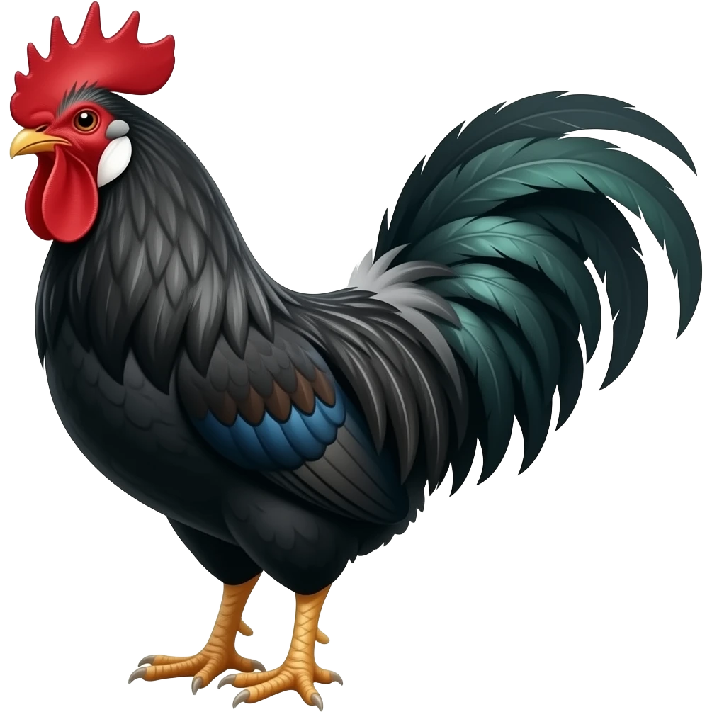 Créame unos emoji de un gallo todo negro emoji