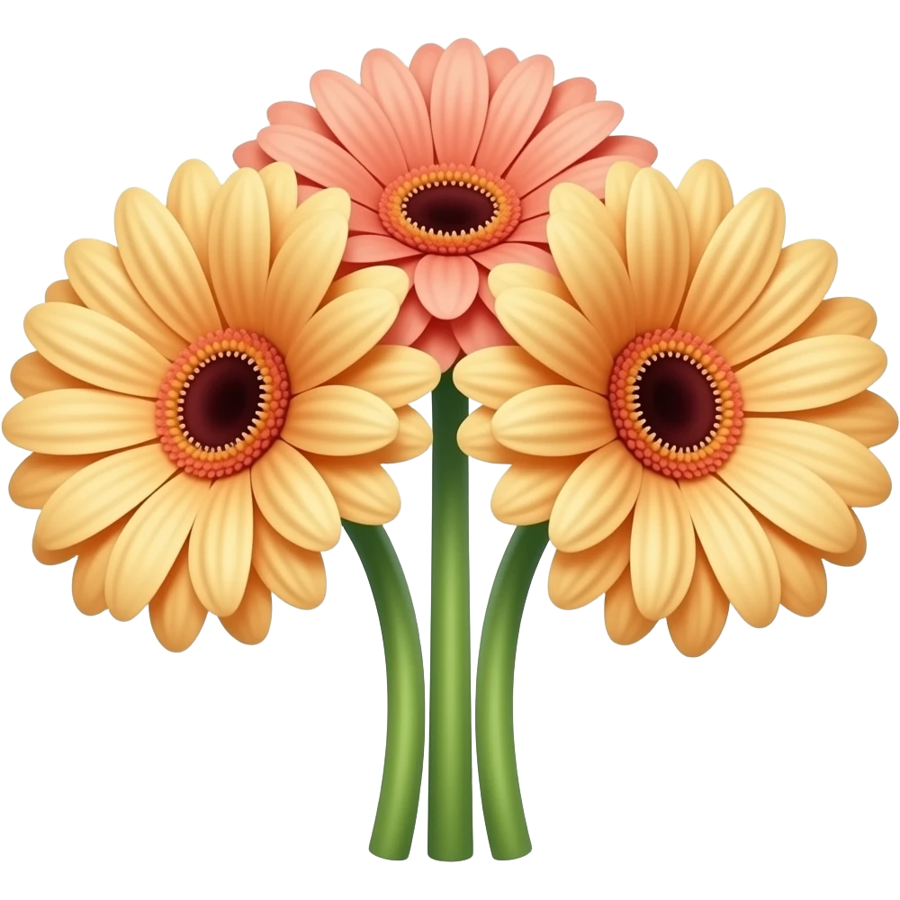 Bouquet of three gerbera only emoji