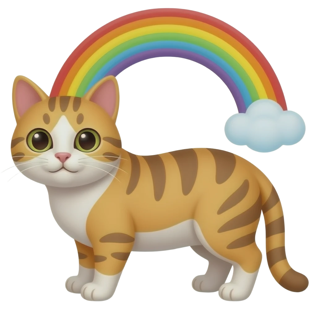 Chat Arc-en-ciel emoji