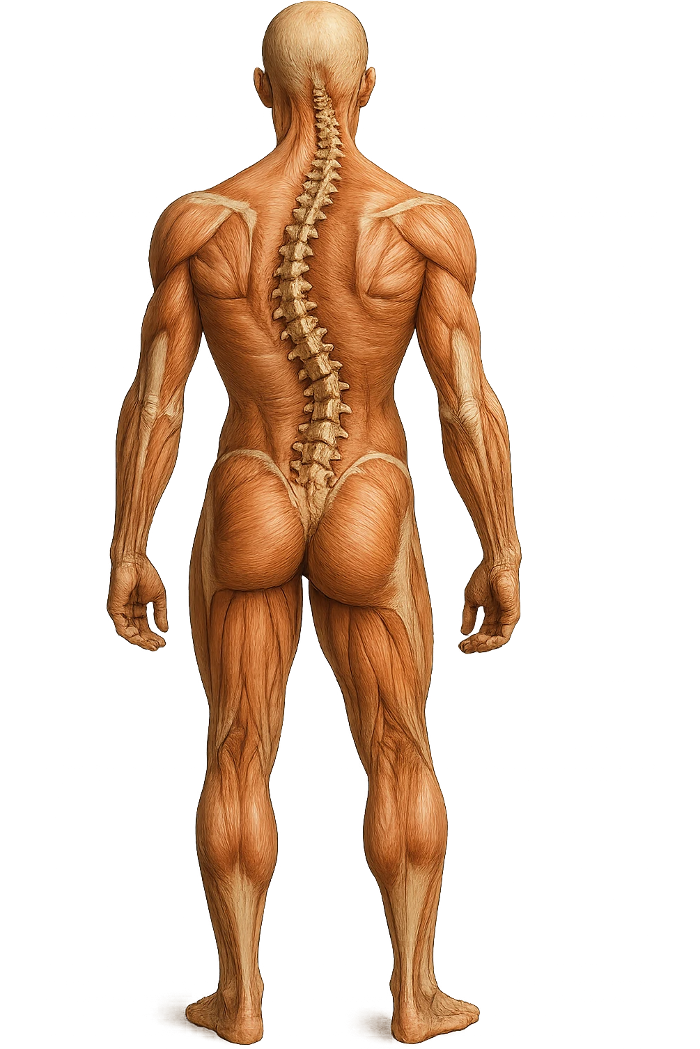 fai un immagine identica che riguarda un esercizio ma mettigli spina dorsale e muscoli in evidenza (anatomica) con colori naturali di un corpo umano. falla iperrealistica anatomica in 4k con spina dorsale storta in evidenza emoji