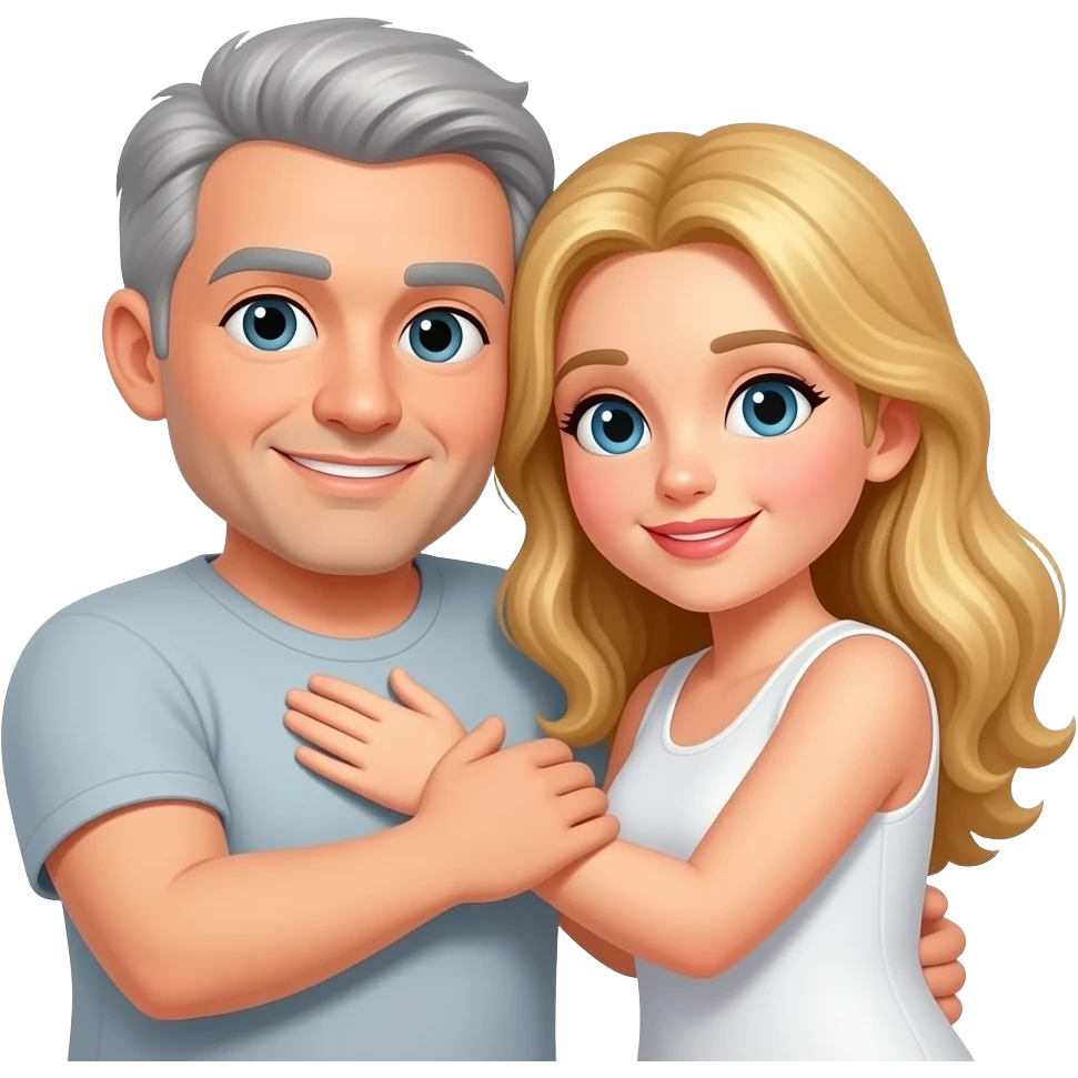 In a laying down cuddling position Give the man grey hair and the woman blonde hair emoji
