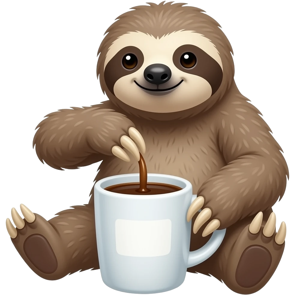 sloth MAKE COFFEE emoji