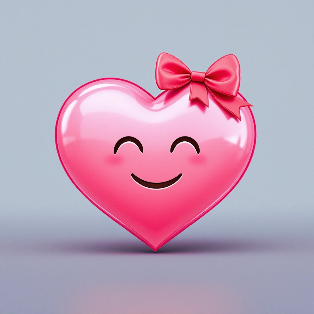 pink heart emoji with a bow emoji