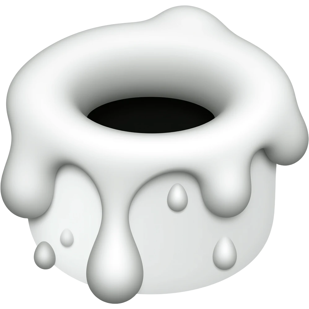 a white cartoon styled hole dripping white paint emoji
