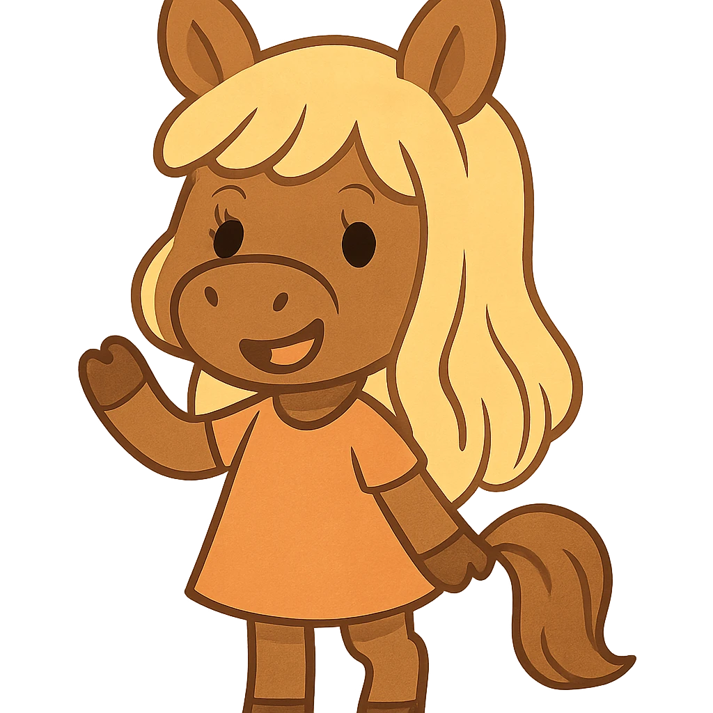 cute horse girl with blonde hair emoji