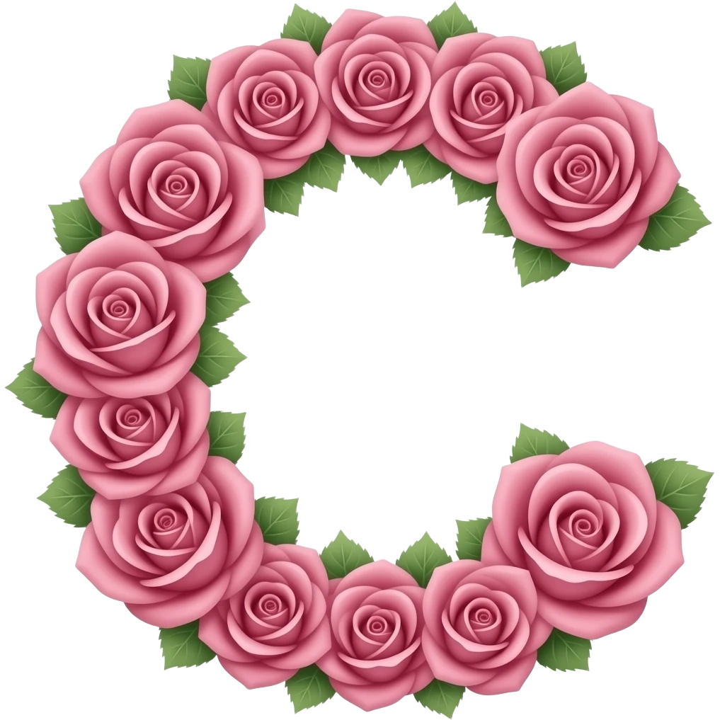 C Letra con rosas emoji