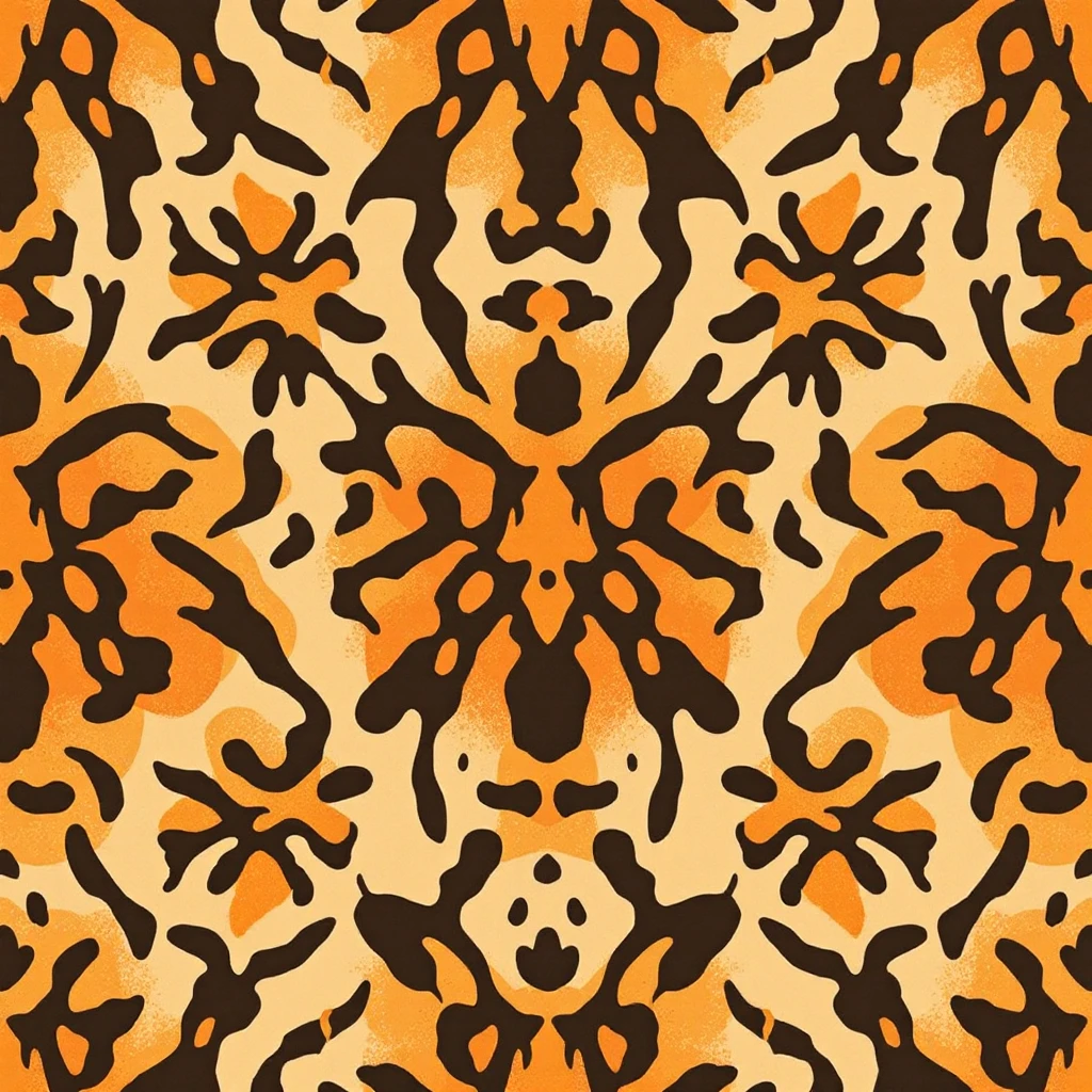 tiger print pattern in autumn colors, orange brown beige palette, abstract seamless texture, bold stylish background emoji