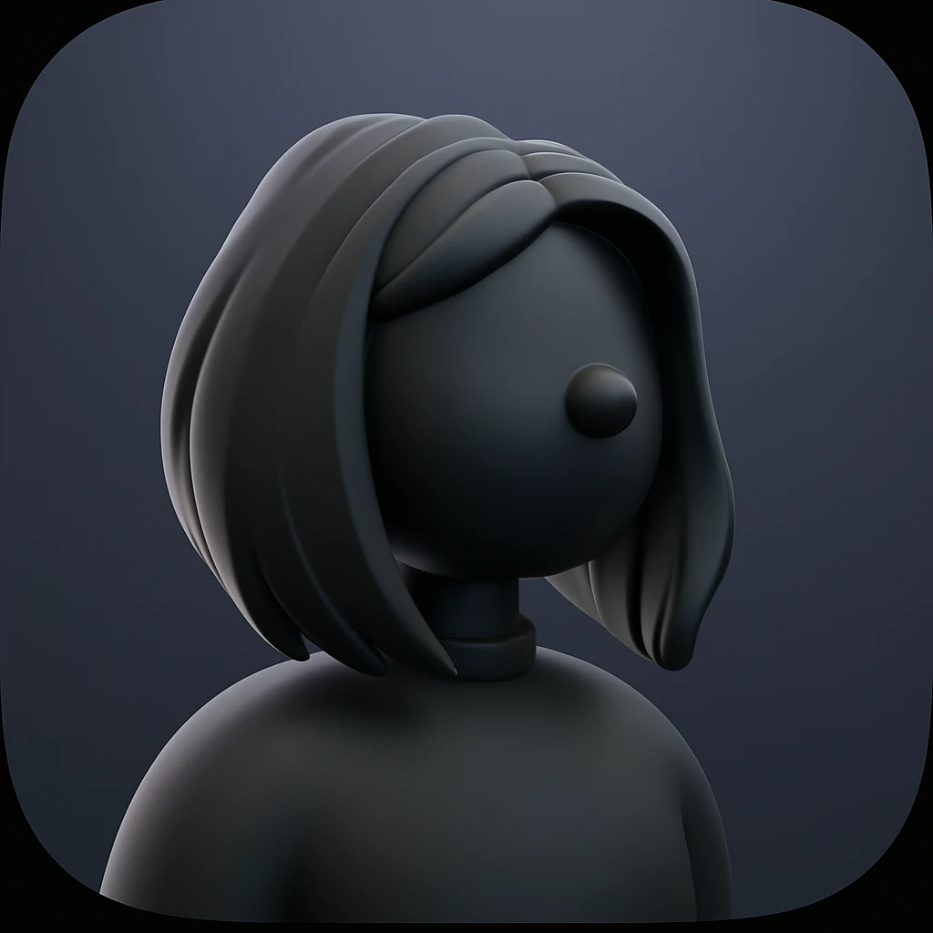 avatar monochrome black default 3d emoji