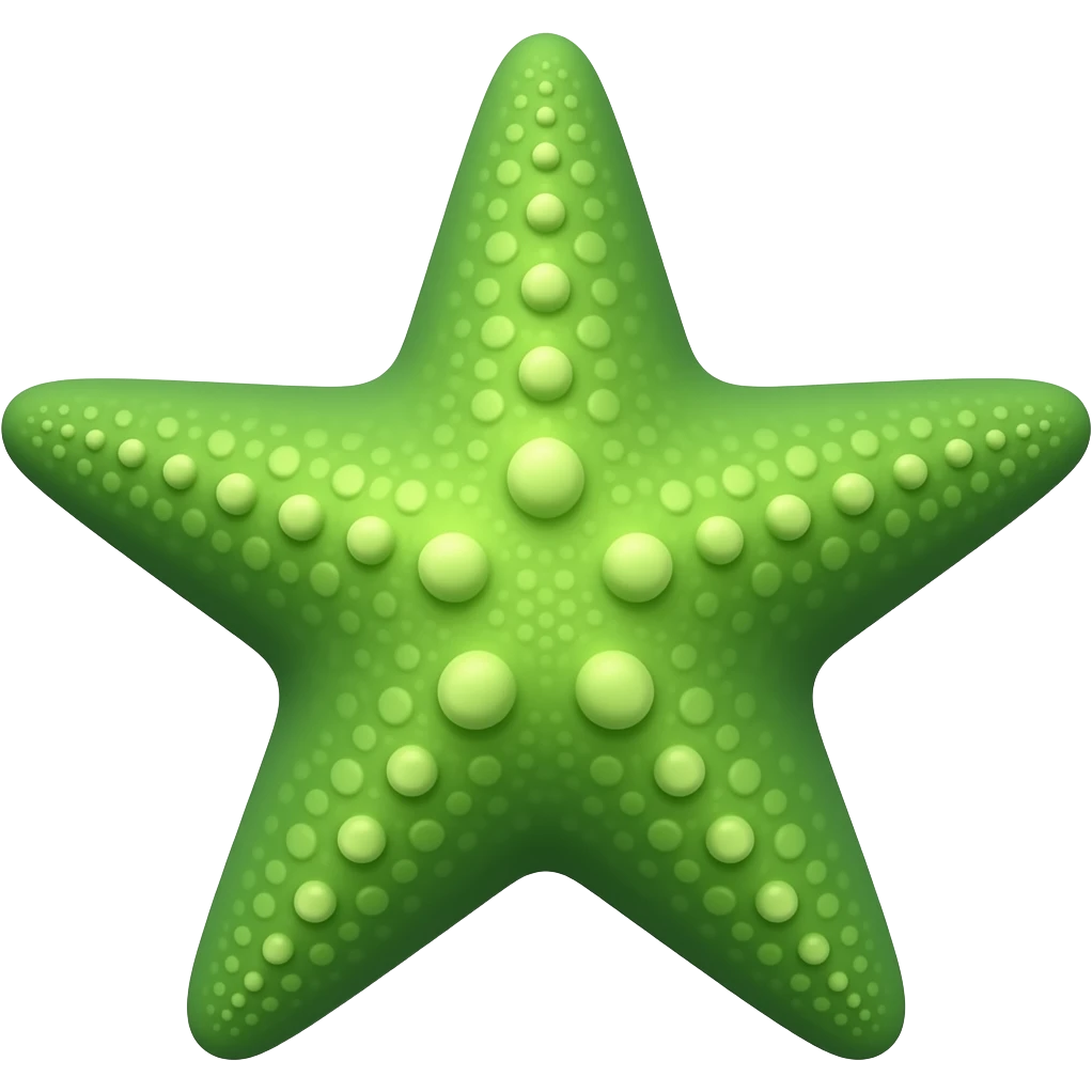 star fish in green color emoji