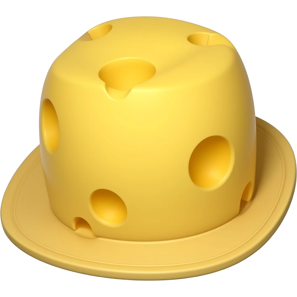 round cheese head hat emoji