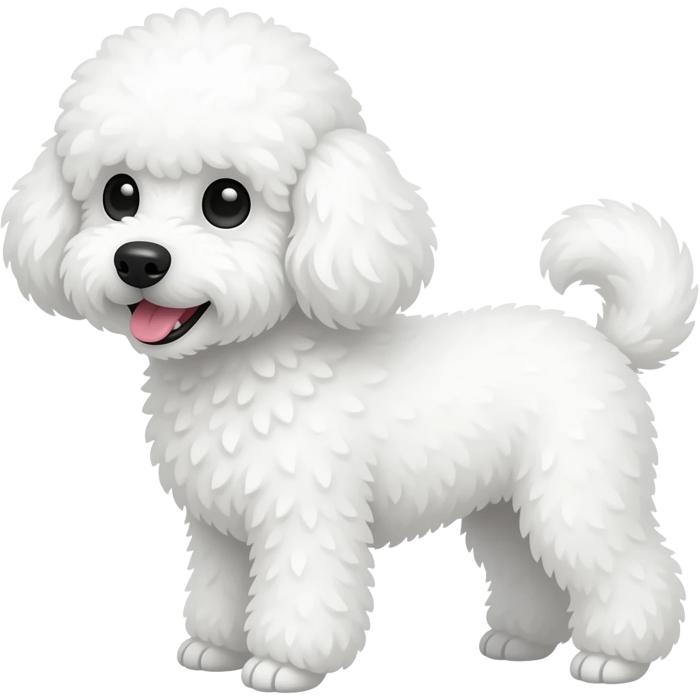 A poodle bichon dog white with black dots emoji