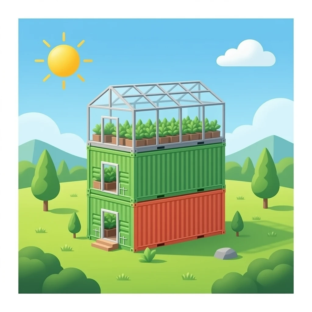 Stacking shipping container greenhouses optimizes vertical space, increasing productivity per square meter. emoji