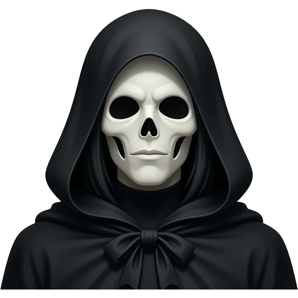 Black Phantom shadow dark figure. Fantasy emoji