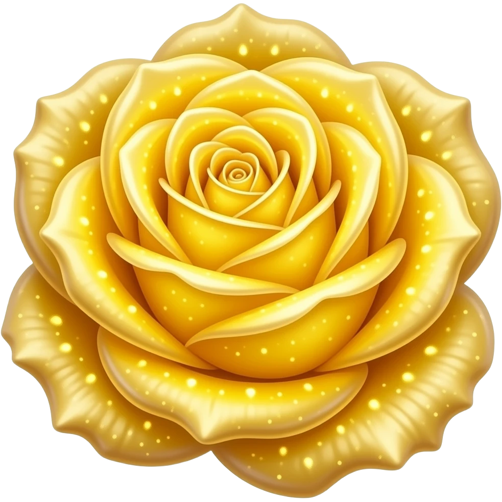 glowing bioluminescent, high detailed golden rose bloom emoji