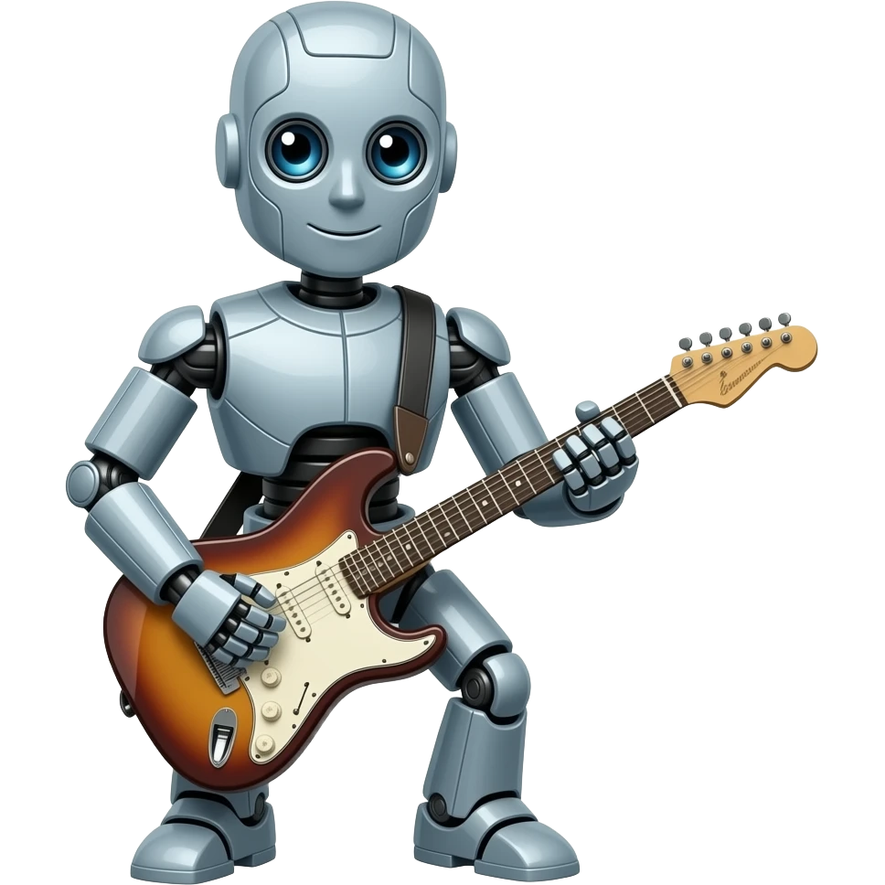 Rockstar Robot playing guitar emoji