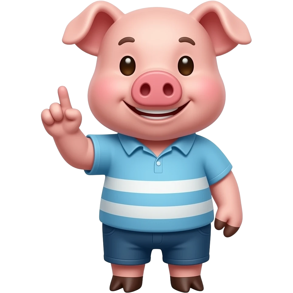 pig holding up the middle finger emoji