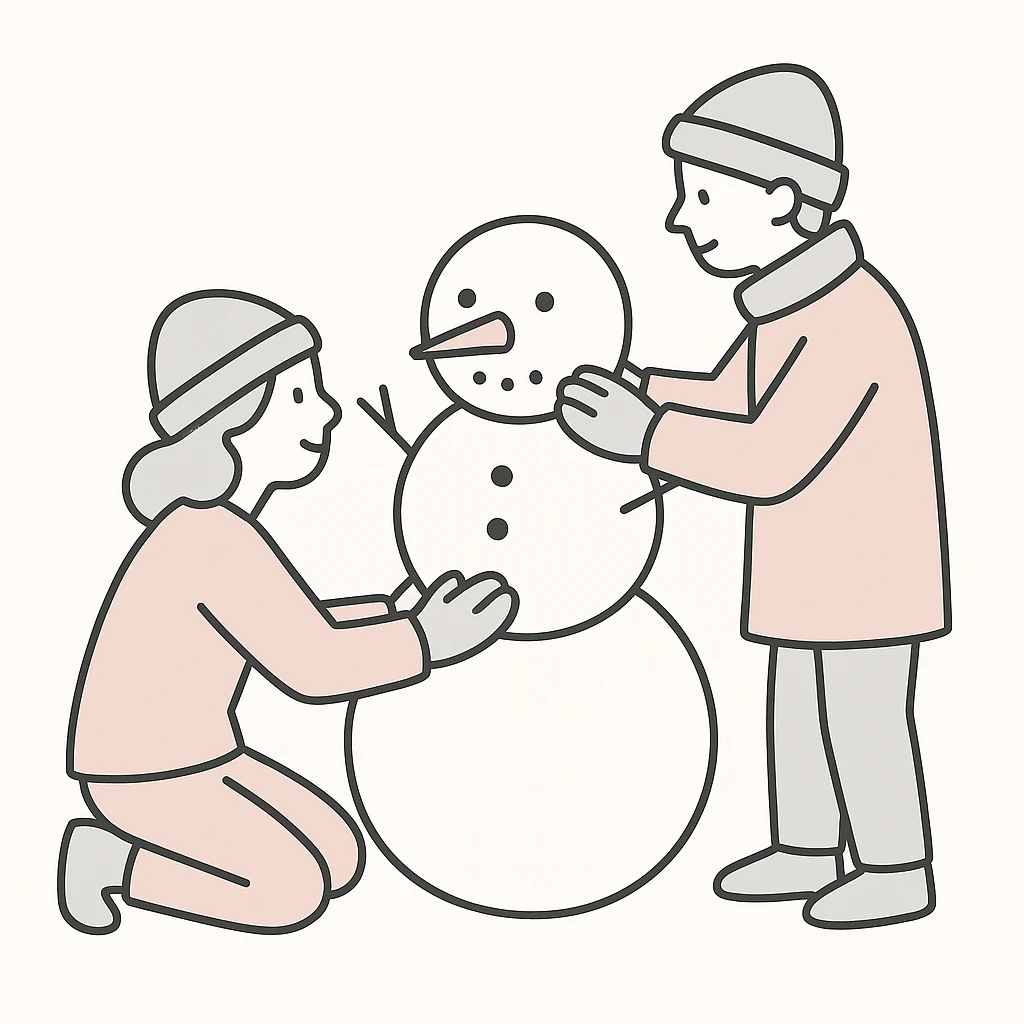 people making a snowman emoji