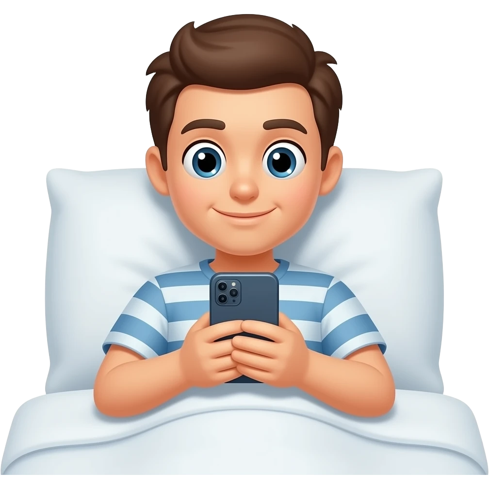 scrolling phone on bed emoji