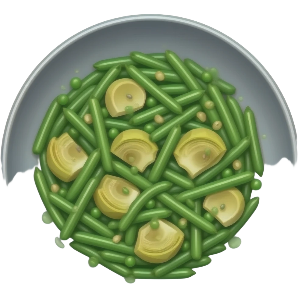 שעועית ירוקה, תחתיות ארטישוק ופול ירוק מוקפצים בשום ושמן זית emoji