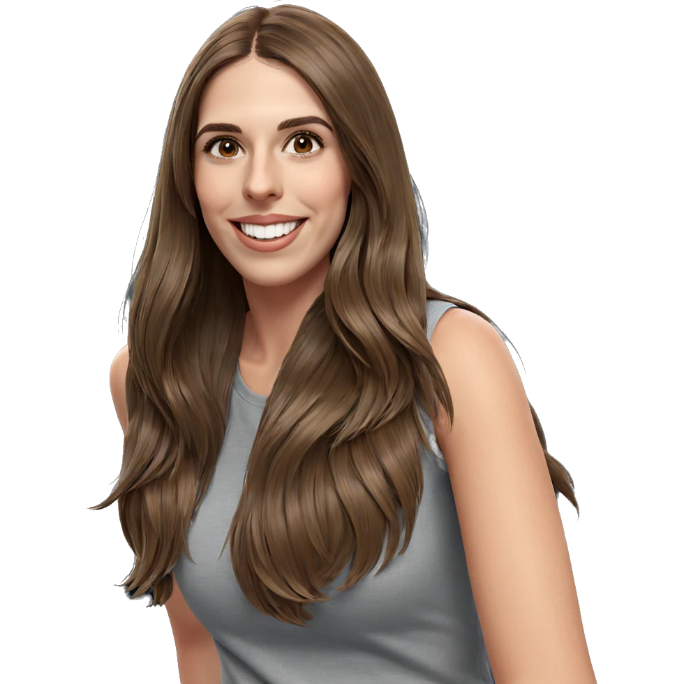 smiling girl with brown hair emoji