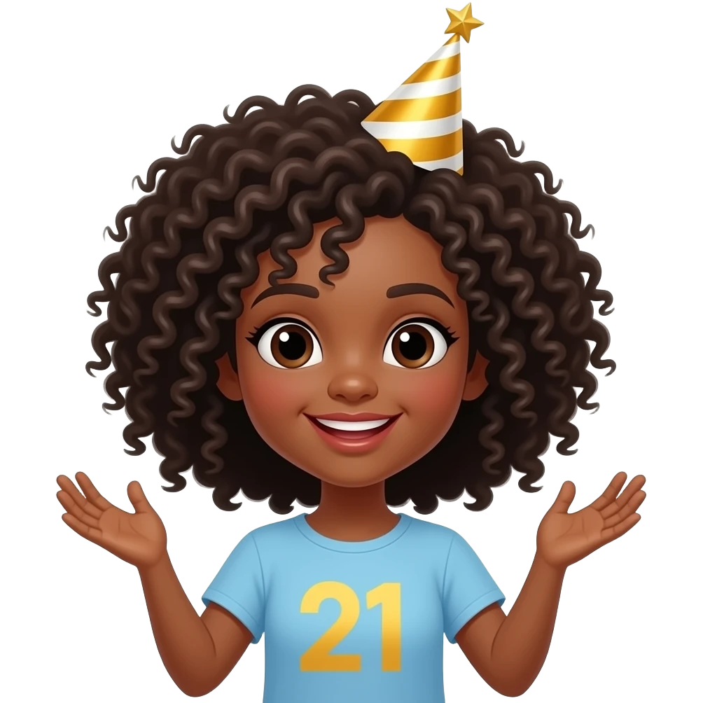 black girl 21st birthday emoji