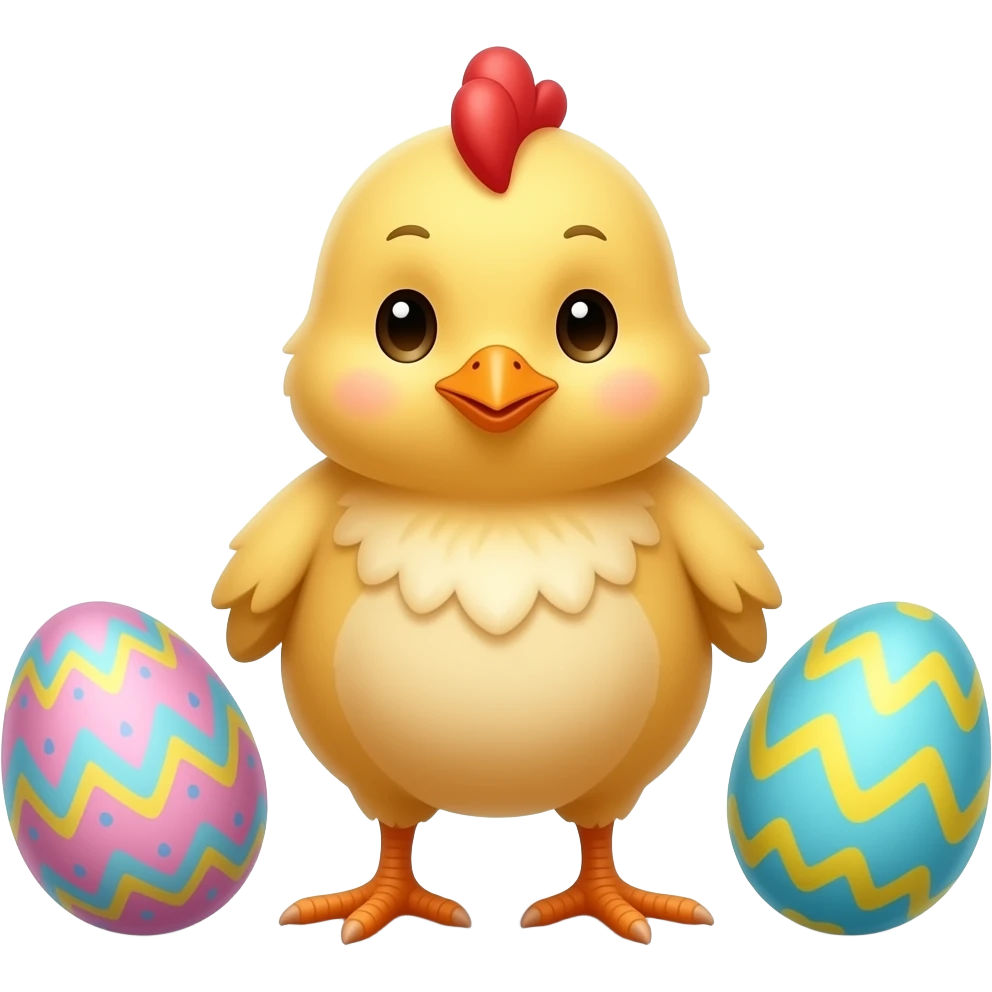 Baby chick and easter eggs emoji