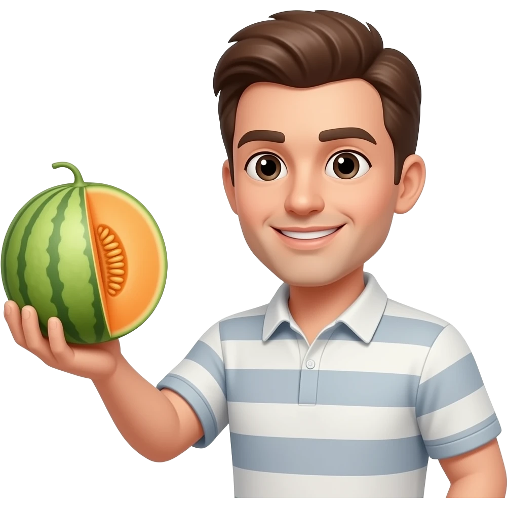 Melon pressing man emoji