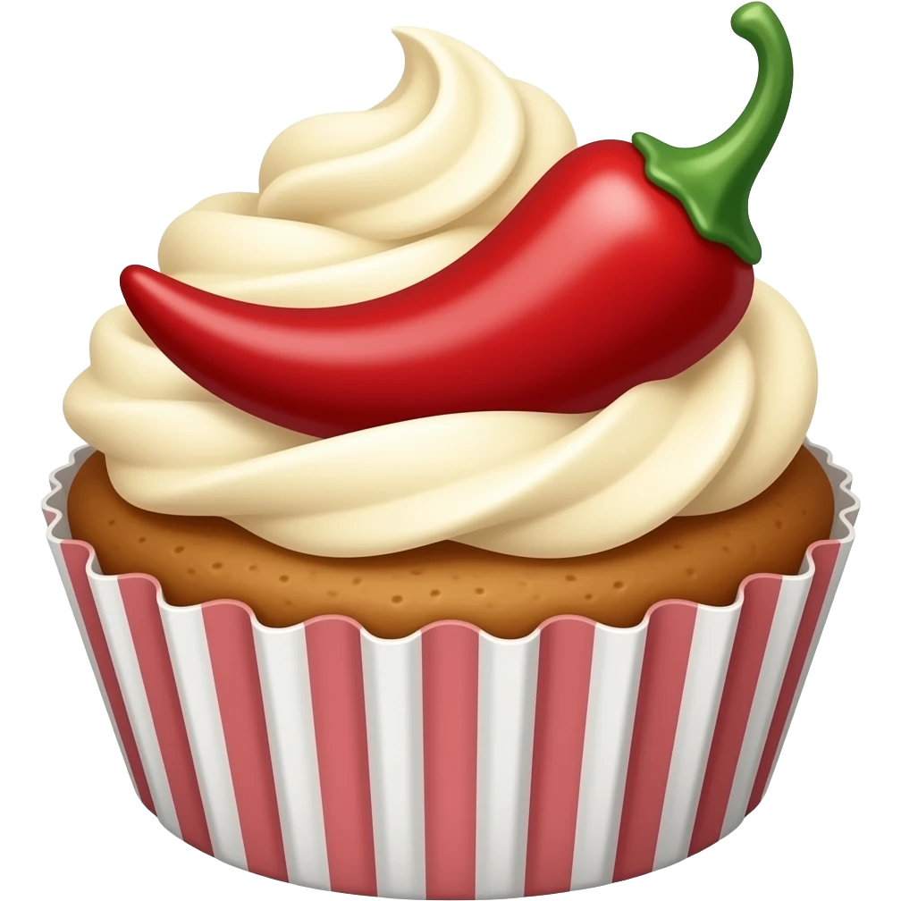 In a spicy cupcake red spicy pepper emoji