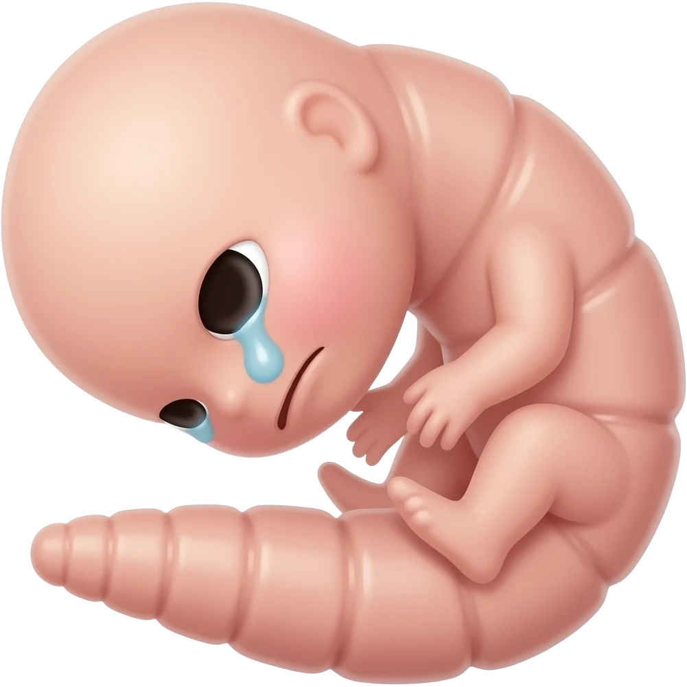 Sad worm fetus emoji