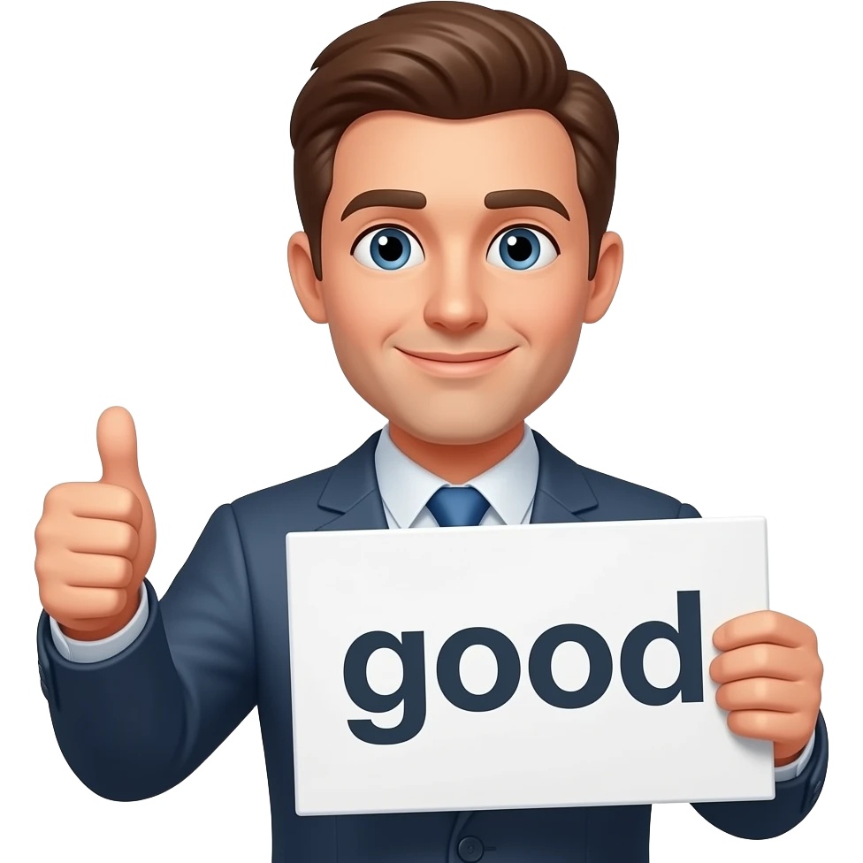 A man thumb up with a “good” emoji